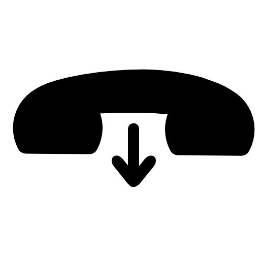 Hang call interface symbol of an auricular and an arrow pointing down