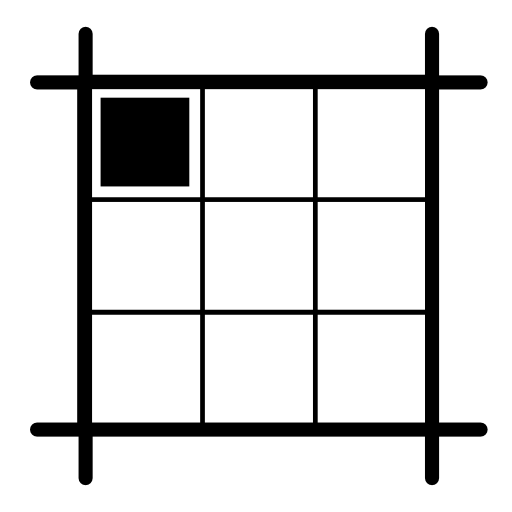 Boxed layout with mark on the northwest direction