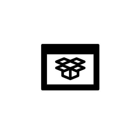 Dropbox in browser window circular symbol