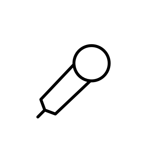 Microphone outline symbol in a circle