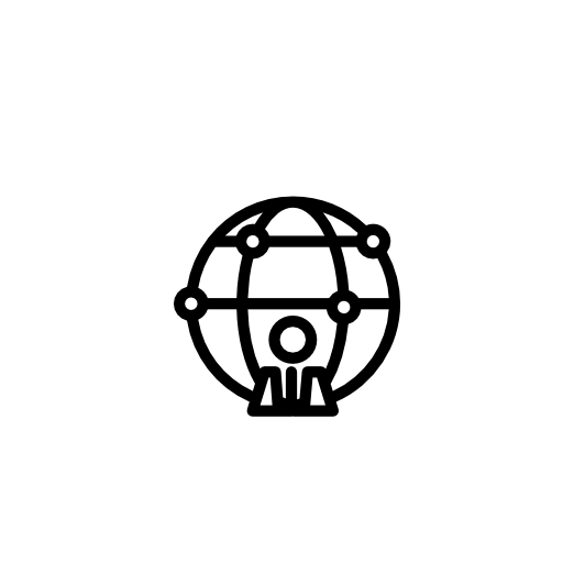 World person outline symbol in a circle