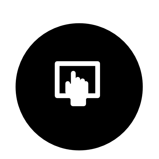 Touch screen symbol in a circle