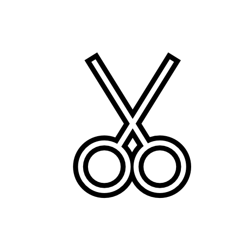 Scissors tool outline, IOS 7 interface symbol