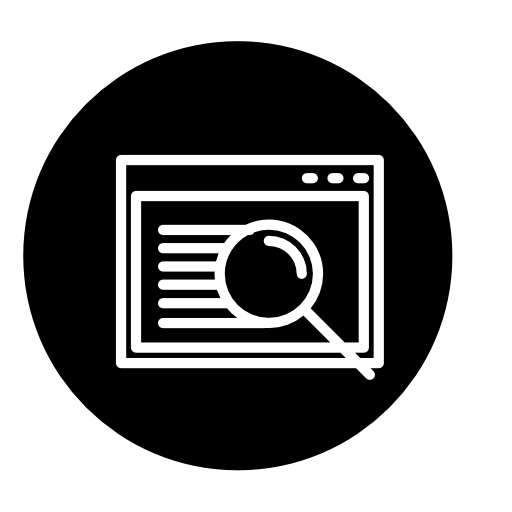 Browser search symbol in a circle