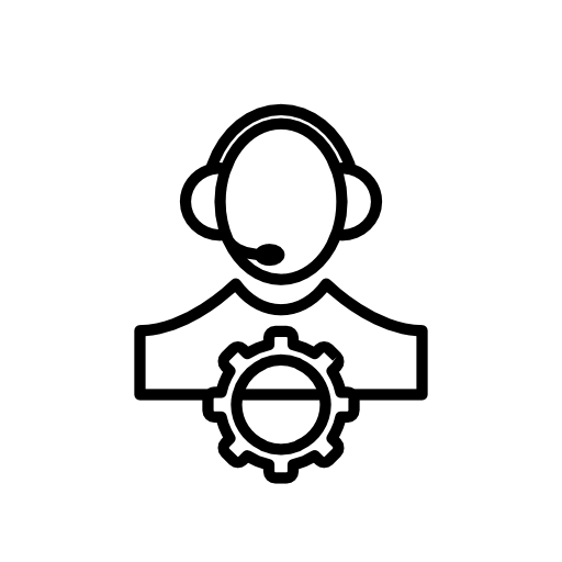 Person or personal setting outline symbol in a circle