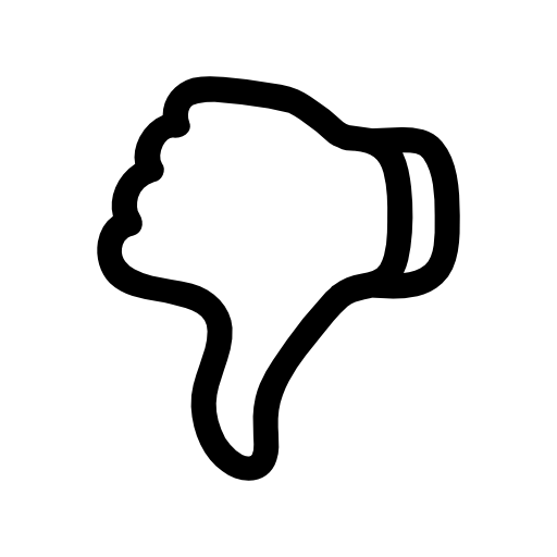 Thumb down outline symbol