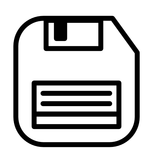 Diskette outline with rounded edges