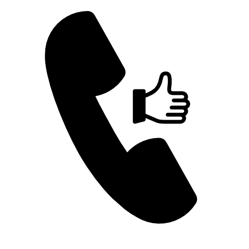 Auricular call symbol with thumb up