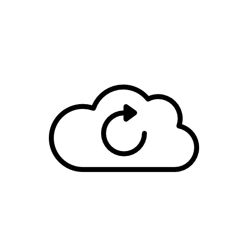 Rotating arrow on cloud outline