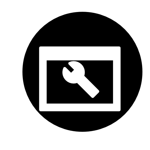 Browser settings symbol inside a circle