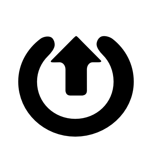 Upward arrow inside a semi circle