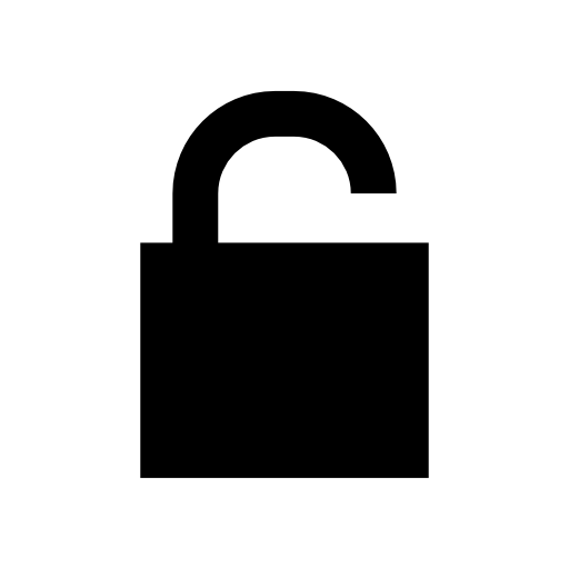 Unlock padlock silhouette symbol