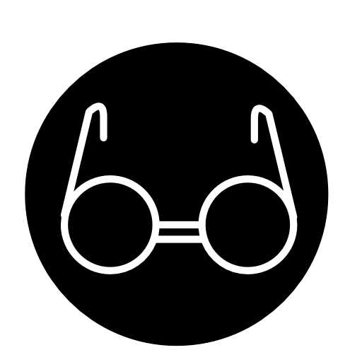 Circular eyeglasses inside a circle