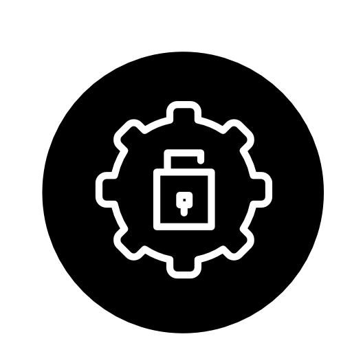 Lock settings interface circular symbol