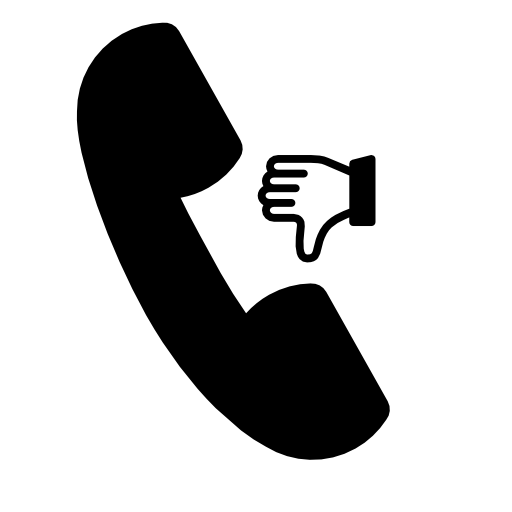 Call symbol with thumb down sign