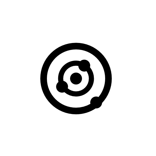 Two concentric circles with dots, IOS 7 interface symbol