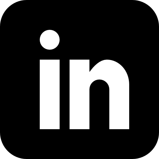 Linked in logo on black square background