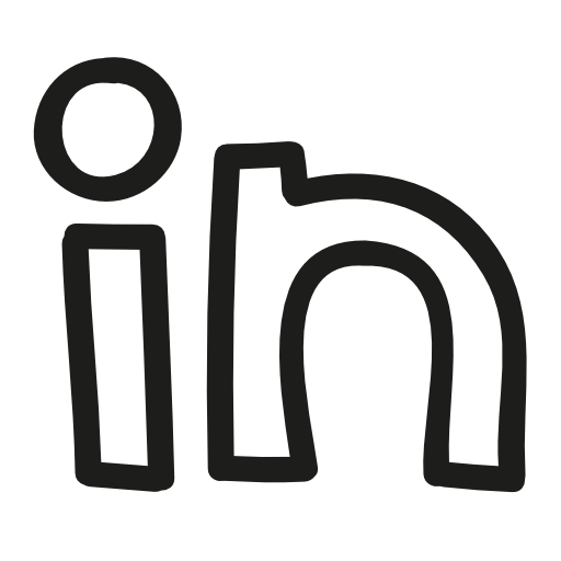 Linkedin logo hand drawn outline