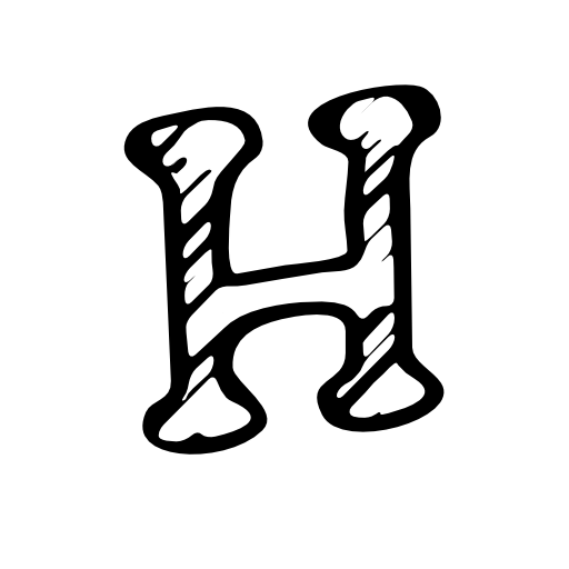 Letter H social sketched symbol