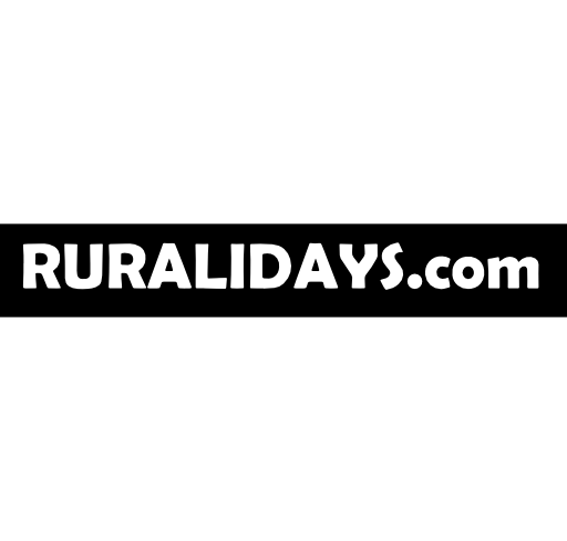 Ruralidays.com logo with black rectangular background