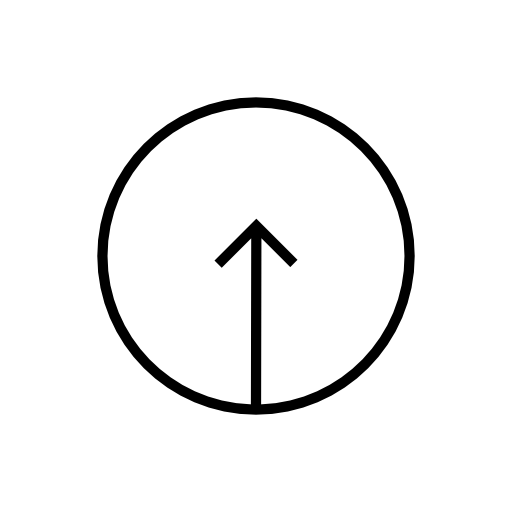 Arrow up inside a circle button outline