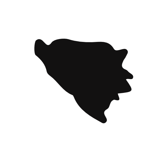 Bosnia and Herzegovina country map black shape