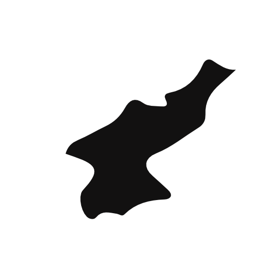 North Korea black country map shape