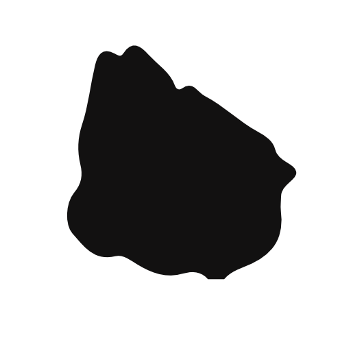 Uruguay black country map shape