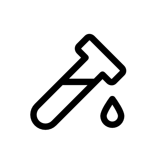 Filled test tube outline with a drop