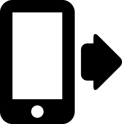 Cellphone beside right arrow