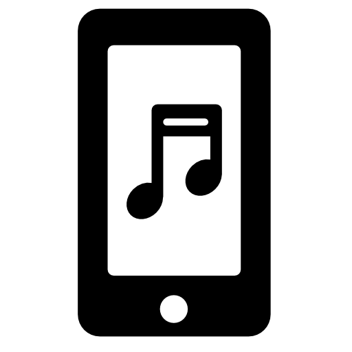 Musical note on phone screen