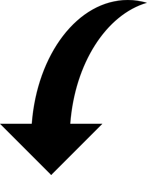 Curve arrow down shadow