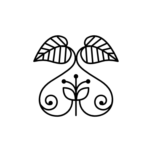 Leaf with curls design