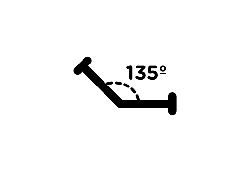 Obtuse angle of 135 degrees