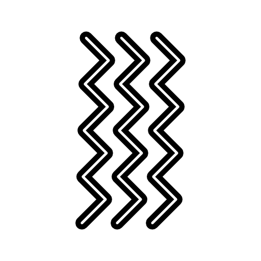 Zigzag lines in side view position