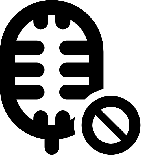 Microphone with mute symbol