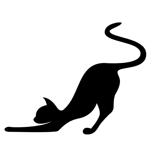 Cat stretching silhouette