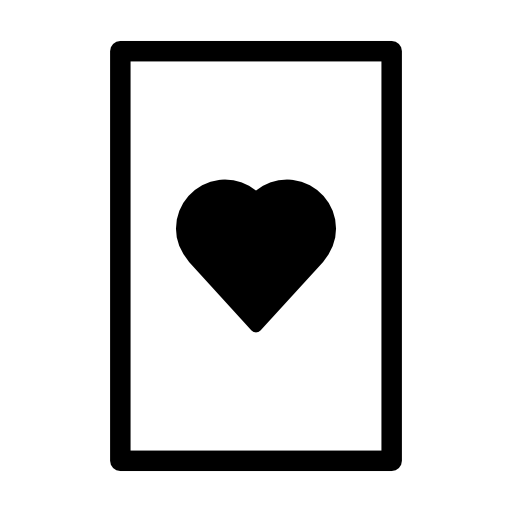 Playing card with heart symbol