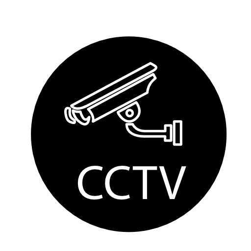 Video camera and cctv letters of surveillance circular symbol