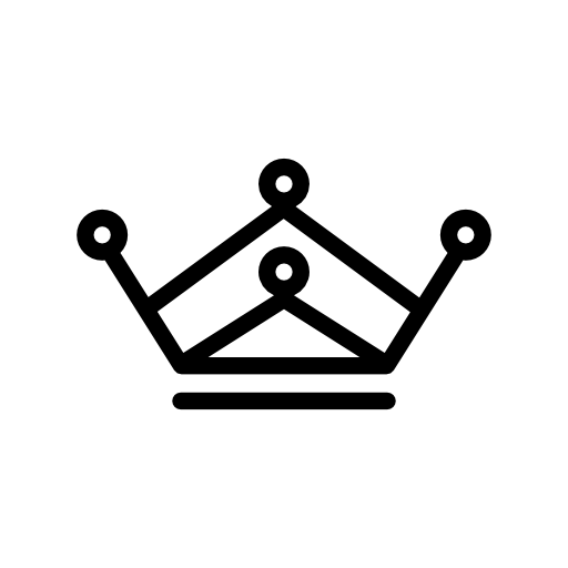 Royal crown made of lines and circle outlines