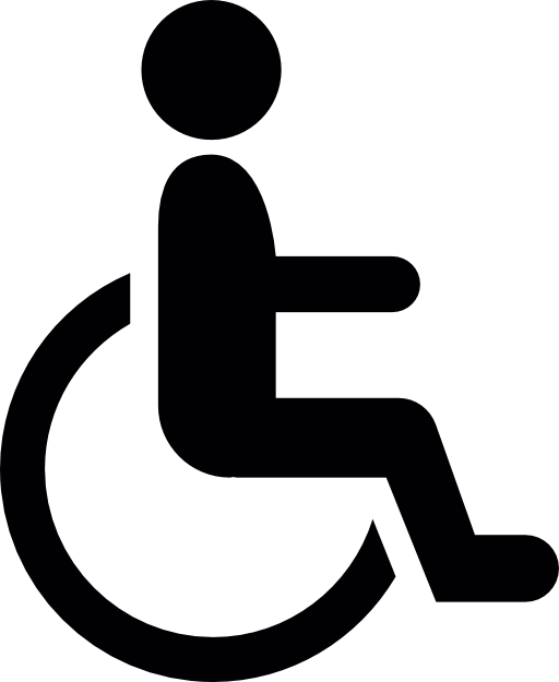 Male cartoon on wheel chair