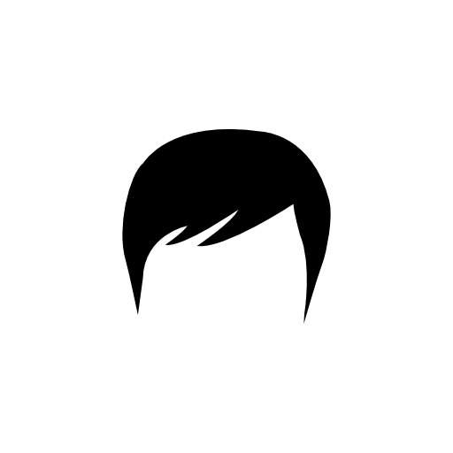 Male black short hair shape silhouette