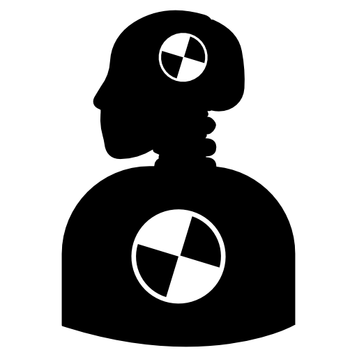 Crash testing dummy silhouette