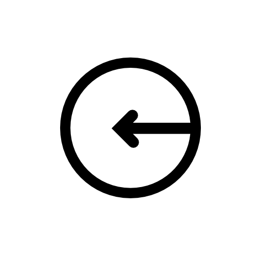 Arrow to the left inside a circular outline