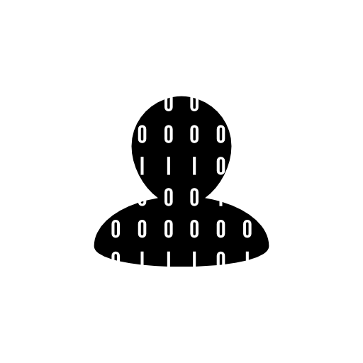 Man torso silhouette with data