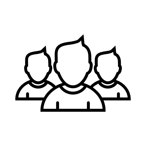 Boys group close up outline