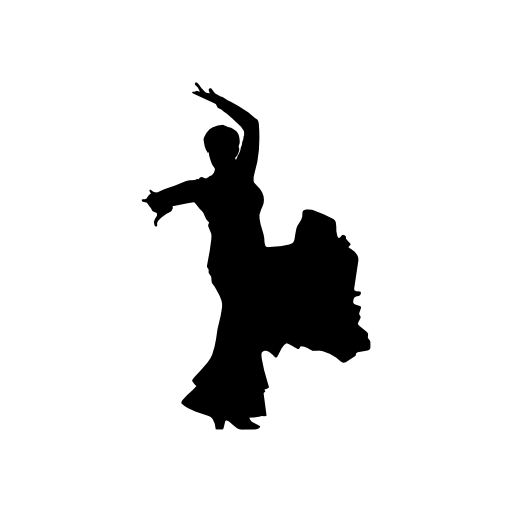 Flamenco female dancer silhouette