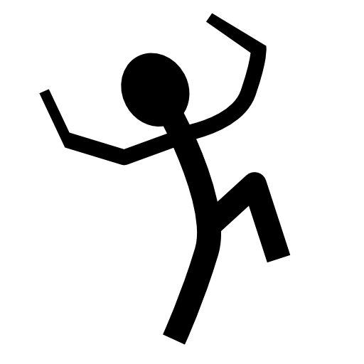 Cartoon man holding sticks