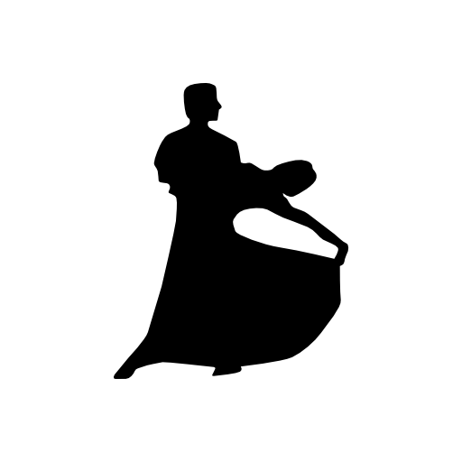 Couple silhouette of flamenco dance