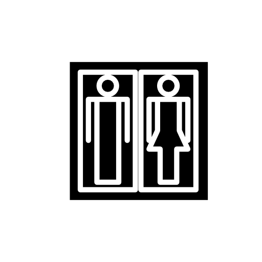 Female and male baths signals with woman and man outline shapes